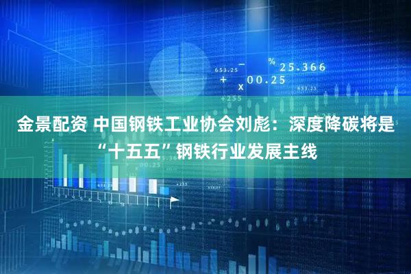 金景配资 中国钢铁工业协会刘彪：深度降碳将是“十五五”钢铁行业发展主线