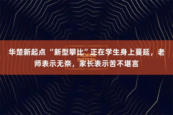 华楚新起点 “新型攀比”正在学生身上蔓延，老师表示无奈，家长表示苦不堪言